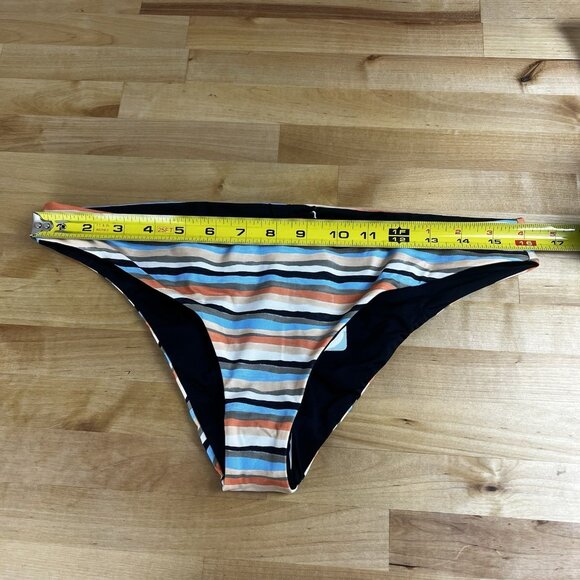 PRANA Gemma Bottom REVERSIBLE Black Stripe Bikini Swimwear Size Medium NWT - Picture 2 of 5
